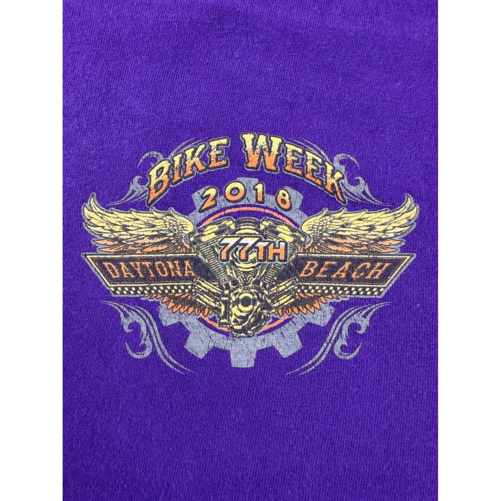 Gildan Mens 2018 Daytona Beach Bike Week 77th Annual Purple T-Shirt 2XL